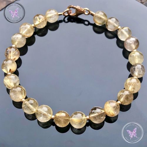 Golden Rutilated Quartz Gold Bracelet